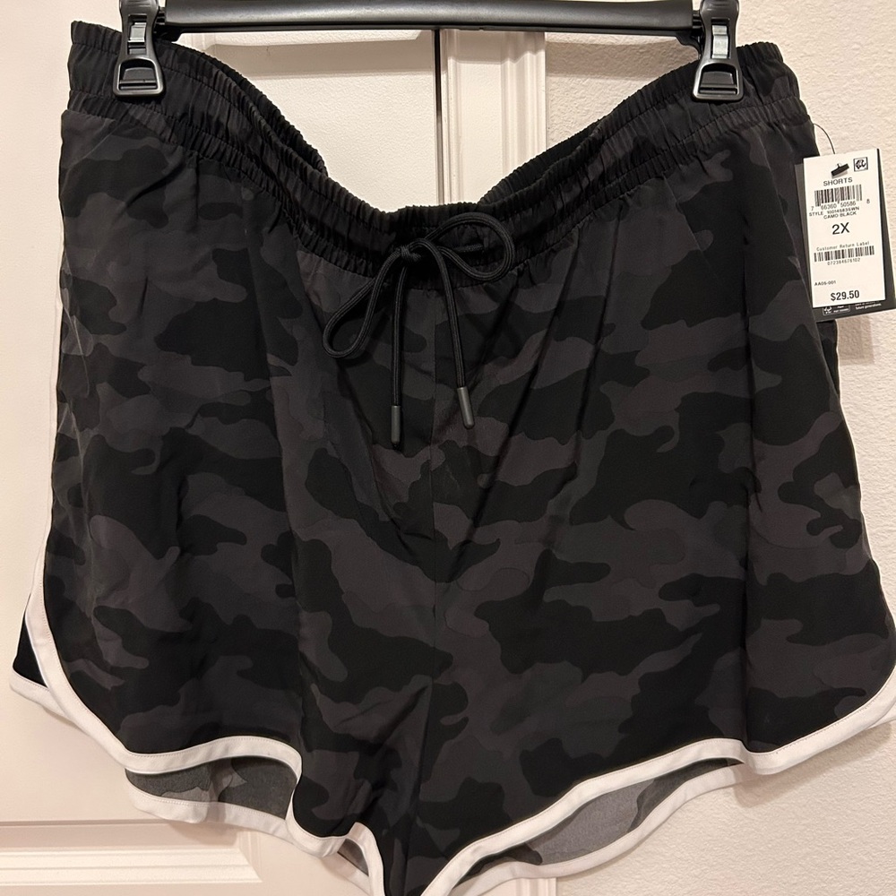 Ideology Black and Gray Athletic Shorts with Drawstring w/ built in underwear.